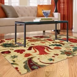 Vibrant Beige Multi Floral Rug (5' x 8') Mohawk Home 5x8   6x9 Rugs