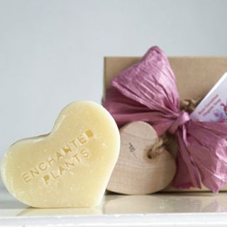 rose geranium organic soap heart gift box by enchanted plants