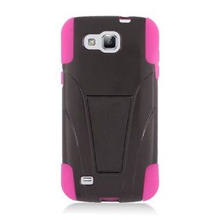 Black Pink Hard Soft Gel Dual Layer Cover Case Stand for Samsung Galaxy Premier i9260 Cell Phones & Accessories