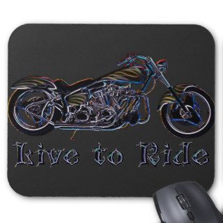 Live to Ride Neon Motorcycle Mousepad