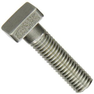 304 Stainless Steel T Bolt, Square Head, 1" Threaded Length, 1 1/2" Length, Partially Threaded, 1/2" 13 Threads, Made in US (Pack of 2) T Slot Bolts