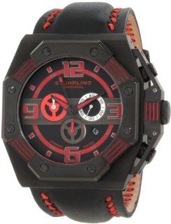Stuhrling Original Men's 304.3355H64 Nautical Nemo Arronax Swiss Quartz Chronograph Date Red Watch Watches