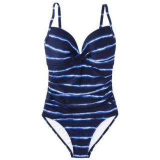 Merona® Womens 1 Piece Swimsuit  Navy Stripe