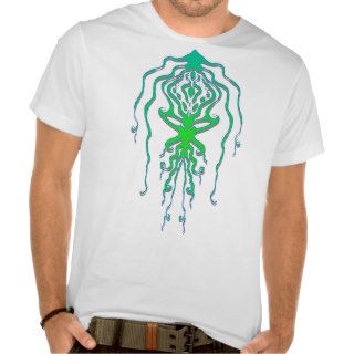 Squid Octopus Tribal Tattoo   green T Shirts