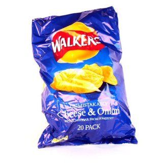 WALKERS CHEESE AND ONION CRISPS PACK OF 20 BAGS  Potato Chips And Crisps  Grocery & Gourmet Food