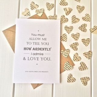 pride and prejudice valentines card by literary emporium