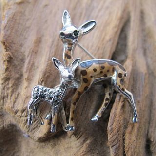 vintage deer and fawn brooch by molly & pearl