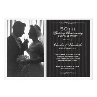 Elegant Photo 50th Wedding Anniversary Party Custom Announcements