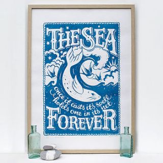the sea limited edition screen print by snowdon design & craft