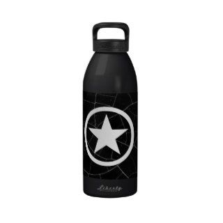 Black and White Army Star Water Bottle