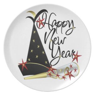 Happy New Year Celebration Pate Dinner Plate