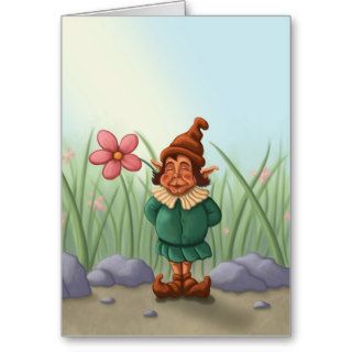 flower gnome garden greeting card