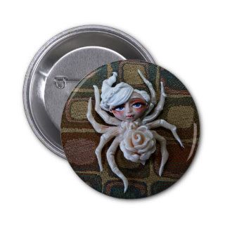Spider woman   Old School tattoo inspired Button