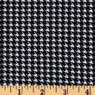 60'' Wide Stretch Rayon Blend Jersey Knit Houndstooth Black/White Fabric By The Yard