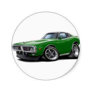 1973 74 Charger Green Black SE Car Sticker