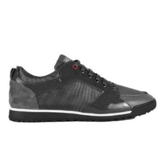 Moschino 55930 Vitello/Cord/Vernice High Fashion Sneaker   Gray (Mens) Shoes