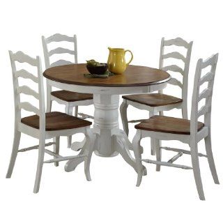 Home Styles 5518 308 The French Countryside 5 Piece Dining Set, Oak and Rubbed White Home & Kitchen