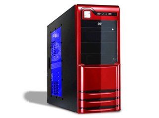 Logisys CS308RD Ruby Red 10 Bay Atx Mid Tower Window Case with 480W PSU Black, red Computers & Accessories