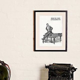 'rock me amadeus' print by the spotted sparrow