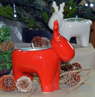 two christmas reindeer candle holders by pippins gift company