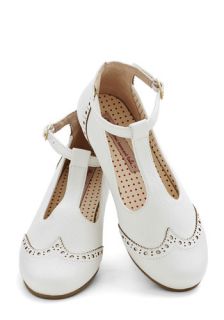 Joy and Merriment Flat in White  Mod Retro Vintage Flats