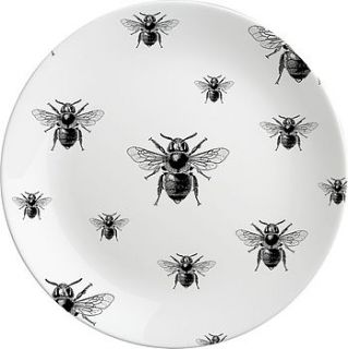 large bee plates   set of six by natural history