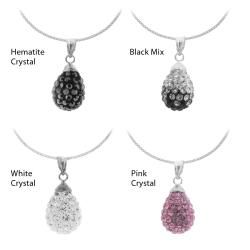 Moise Sterling Silver Crystal Round Tear drop Necklace Moise Crystal, Glass & Bead Necklaces