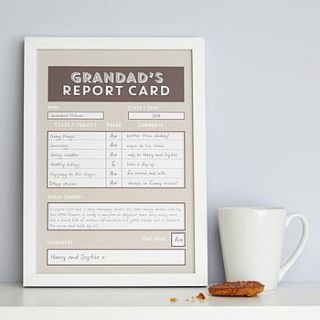 personalised grandad / grandpa report card by coconutgrass