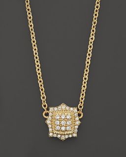 Judith Ripka 18K Gold Diamond Pav Square Necklace, .288 ct. t.w., 17"'s