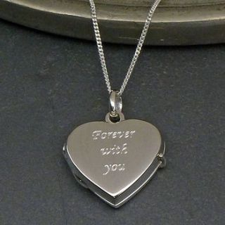 solid silver heart locket by hersey silversmiths