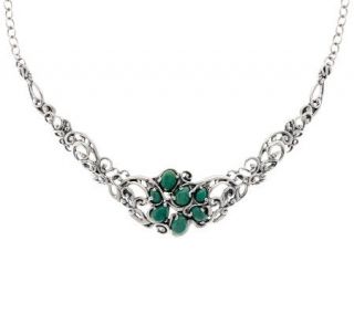 Carolyn Pollack Green Turquoise Sterling Necklace —