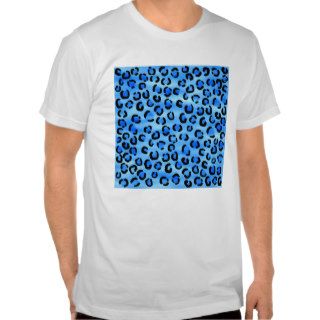 Blue Leopard Print Pattern. T shirts