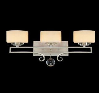 Savoy House 8 257 3 307 Bath with Pale Cream Shades, Silver Sparkle Finish   Vanity Lighting Fixtures  