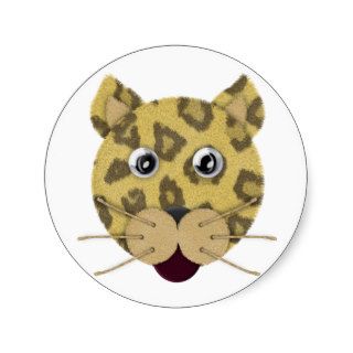 Leopard Face Round Sticker