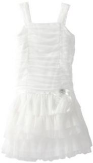 Amy Byer Girls 7 16 Plus Size Tier Dress, Ivory, 16.5 Clothing