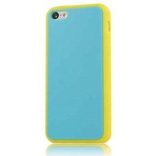 HELPYOU Yellow/Blue iPhone 5C New Fashion Colorful Soft Silicone Rubber Case Protective Cover for Apple iPhone 5C Cell Phones & Accessories