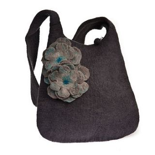 handmade felt grey adult shoulder bag by felt so good