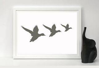 flying ducks print by peters and janes