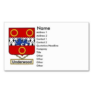 Underwood Family Crest Business Cards