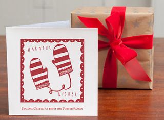 personalised 'warmful wishes christmas cards' by honey tree publishing