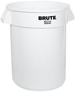 Rubbermaid Commercial FG262000WHT Brute LLDPE 20 Gallon Trash Can without Lid, Legend Brute, Round, White