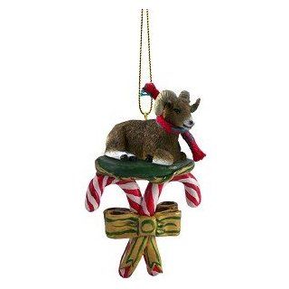 Big Horn Sheep Candy Cane Christmas Ornament   Decorative Hanging Ornaments