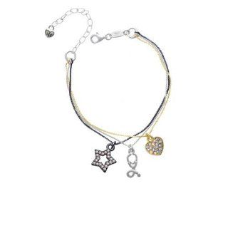 Silver Stethoscope   RockStar Tri Color Charm Bracelet Delight Jewelry