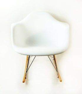 Mid Century Rocking Chair in White Baby