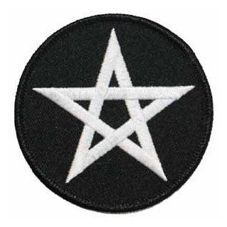 3 INCH Pentagram Star Embroidered Iron On Applique Patch FD   White