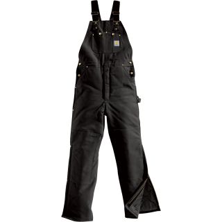 Carhartt Duck Arctic Quilt-Lined Bib Overall — Black, 38in. Waist x 32in. Inseam, Model# R03  Insulated Bib   Coveralls