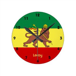Rasta Reggae Lion of Judah Wall Clock