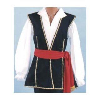 Medium Men's Black Pirate Vest (Size 40 42) Clothing
