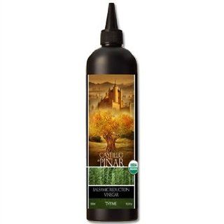 Castillo de Piar Organic Thyme Balsamic Reduced Vinegar Case of 6 500ml/16.9oz bottle  Cooking Oil  Grocery & Gourmet Food