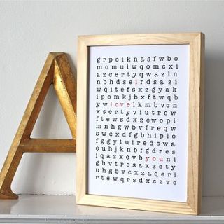 i love you word puzzle poster by adam regester art and illustration